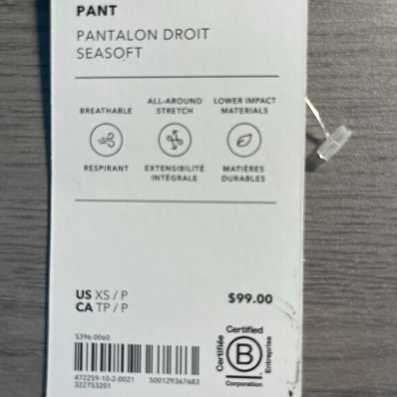 ATHLETA  POWER OF SHE Seasoft Straight Leg  pant. BONE color XS Tall Petite - Picture 3 of 7